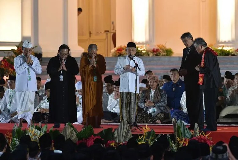 Wapres  Ma’ruf Amin Pimpin Zikir dan Doa Kebangsaan Dihadiri 5 Tokoh Lintas Agama