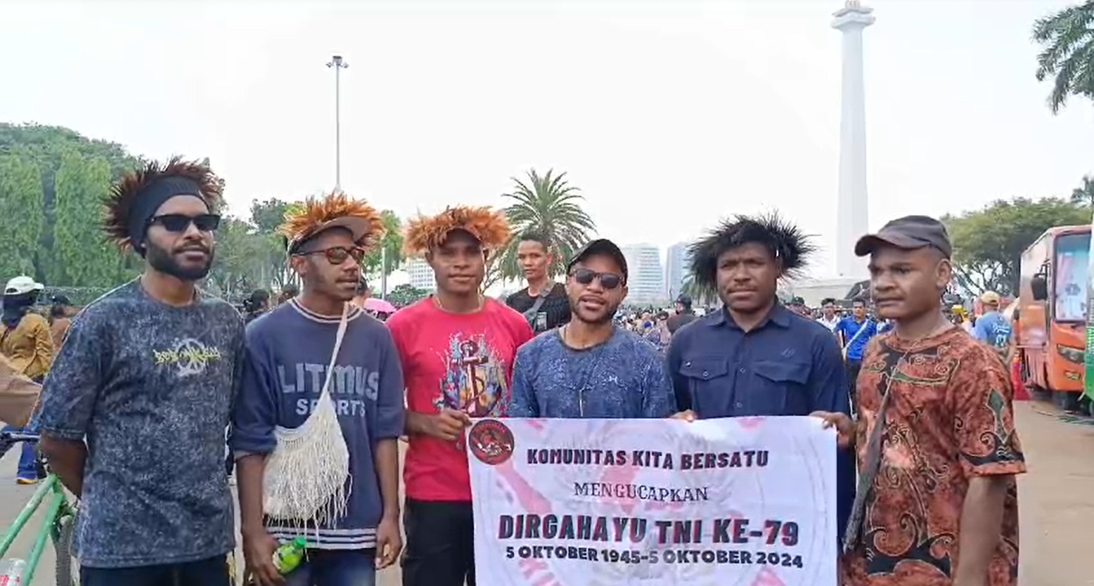 Aliansi Masyarakat Papua dan Komunitas Kita Bersatu Dukung TNI dalam HUT TNI ke-79 di Monas