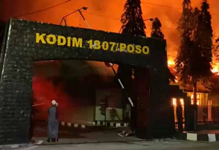 Kebakaran Besar Hanguskan Markas Kodim 1307/Poso, Tidak Ada Korban Jiwa