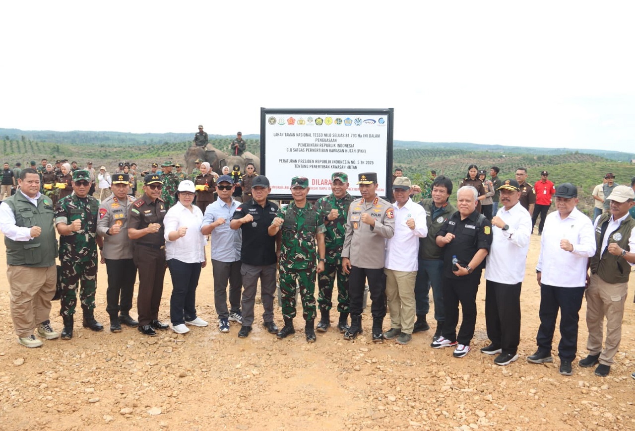 Satgas PKH Segel Lahan Ilegal di Taman Nasional Tesso Nilo