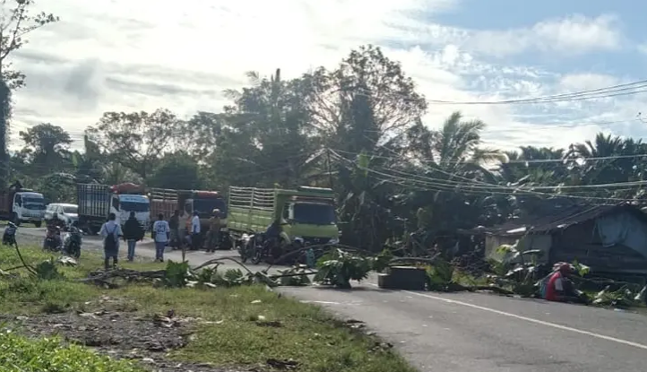 Oknum Warga Palang Jalan Poros Timika- Mapuru Jaya