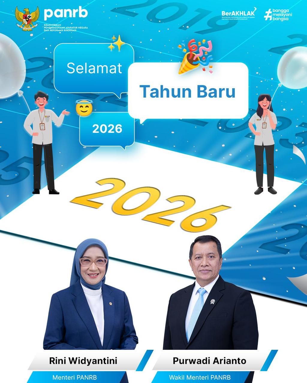 Sambut Tahun 2026, Menteri dan Wakil Menteri PANRB Ajak ASN Terus Berikan Layanan Sepenuh Hati