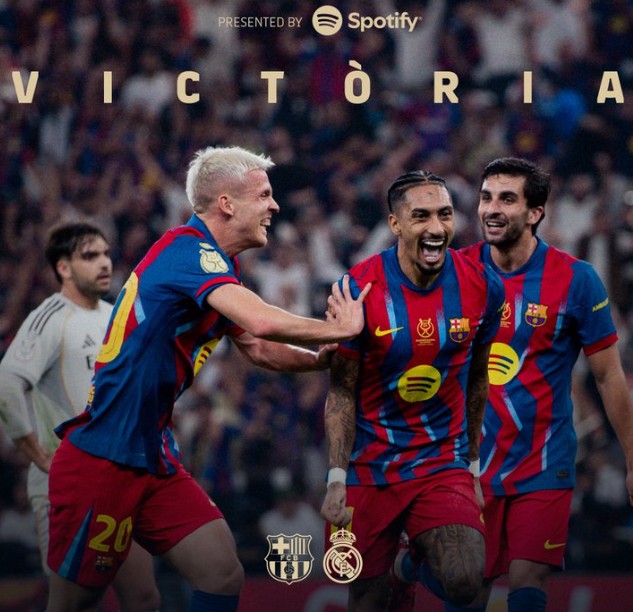 Barcelona Taklukkan Real Madrid 3-2 dan Angkat Piala Super Spanyol 2026
