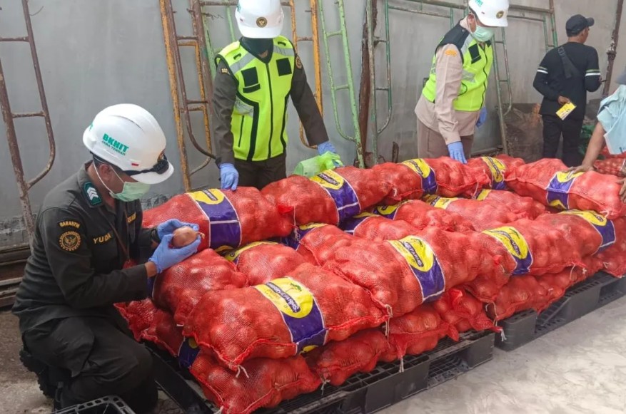 Siaga Nataru, Barantin Gagalkan Peredaran Daging dan Bawang Bombai Ilegal